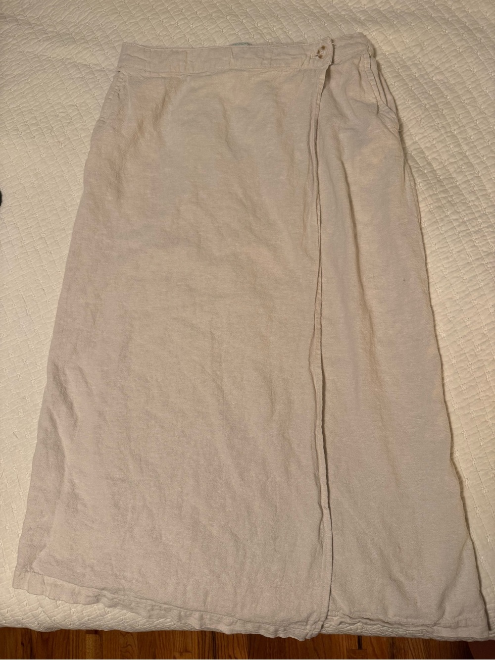 Women's Linen Blend Midi Maxi Wrap Skirt Size Large